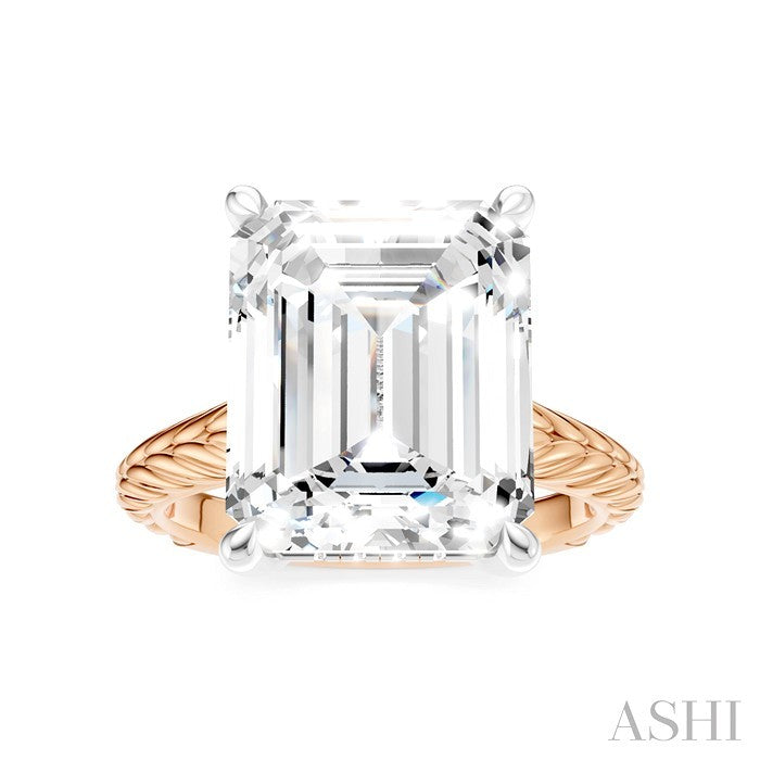 Emerald Shape Semi-Mount Diamond Engagement Ring