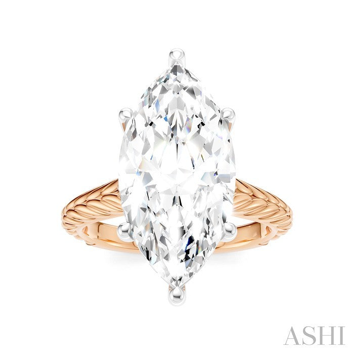 Marquise Shape Semi-Mount Diamond Engagement Ring