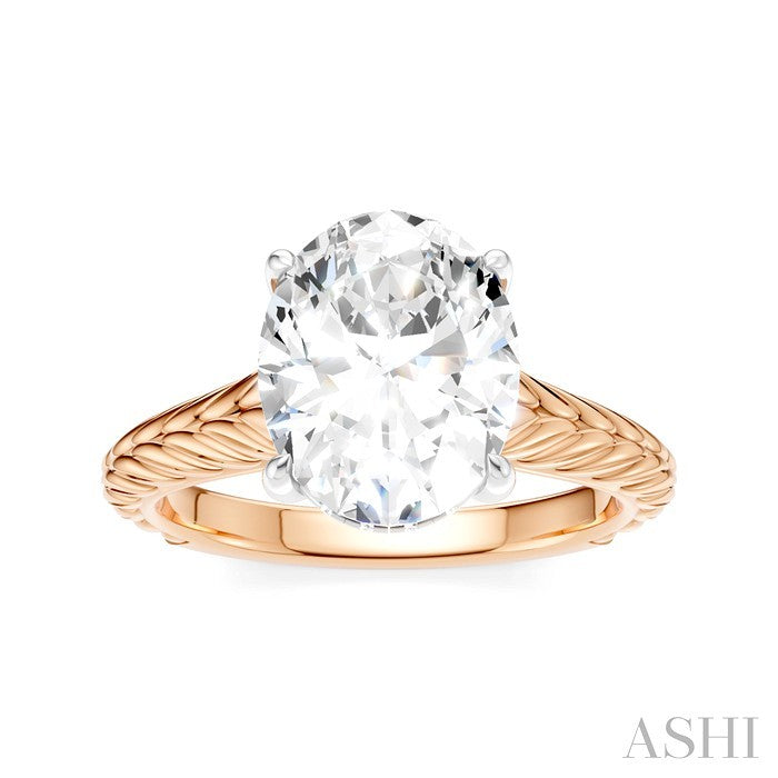 Oval Shape Semi-Mount Diamond Engagement Ring