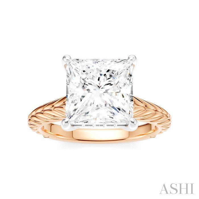 Princess Shape Semi-Mount Diamond Engagement Ring