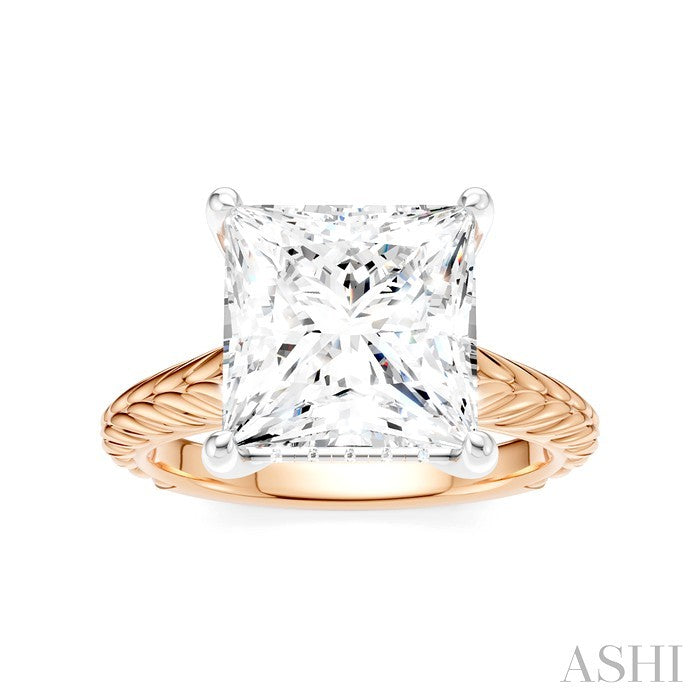 Princess Shape Semi-Mount Diamond Engagement Ring