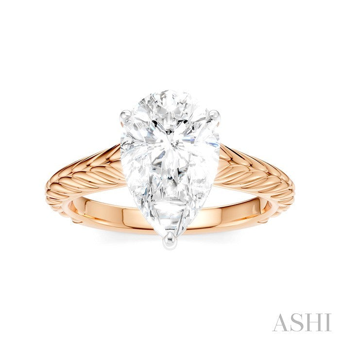 Pear Shape Semi-Mount Diamond Engagement Ring