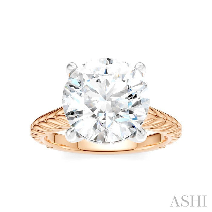 Round Shape Semi-Mount Diamond Engagement Ring