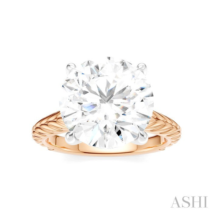 Round Shape Semi-Mount Diamond Engagement Ring