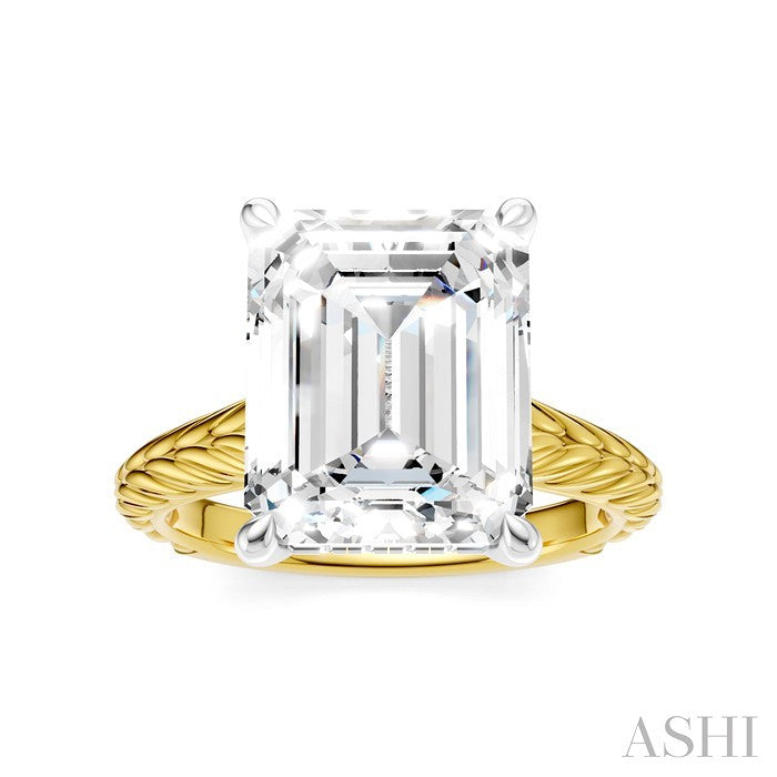 Emerald Shape Semi-Mount Diamond Engagement Ring