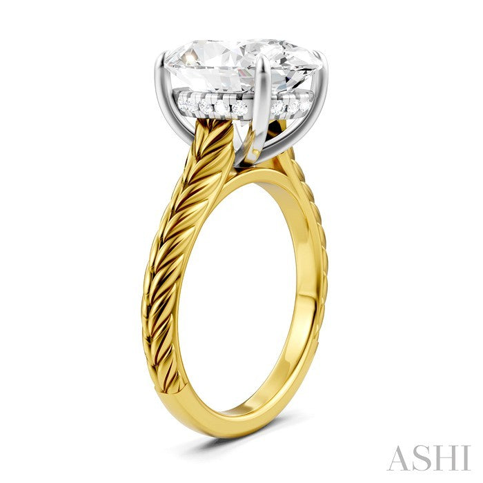 Oval Shape Semi-Mount Diamond Engagement Ring