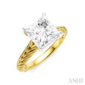 Princess Shape Semi-Mount Diamond Engagement Ring