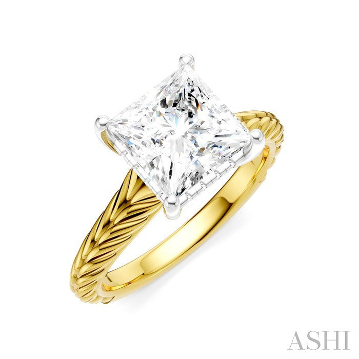 Princess Shape Semi-Mount Diamond Engagement Ring