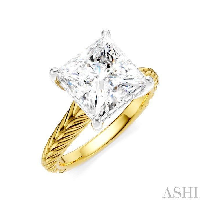 Princess Shape Semi-Mount Diamond Engagement Ring