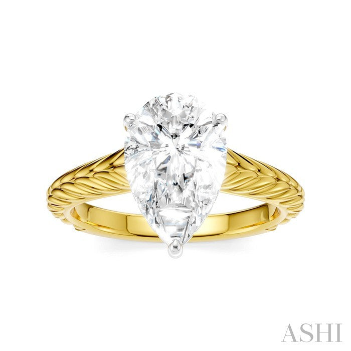 Pear Shape Semi-Mount Diamond Engagement Ring
