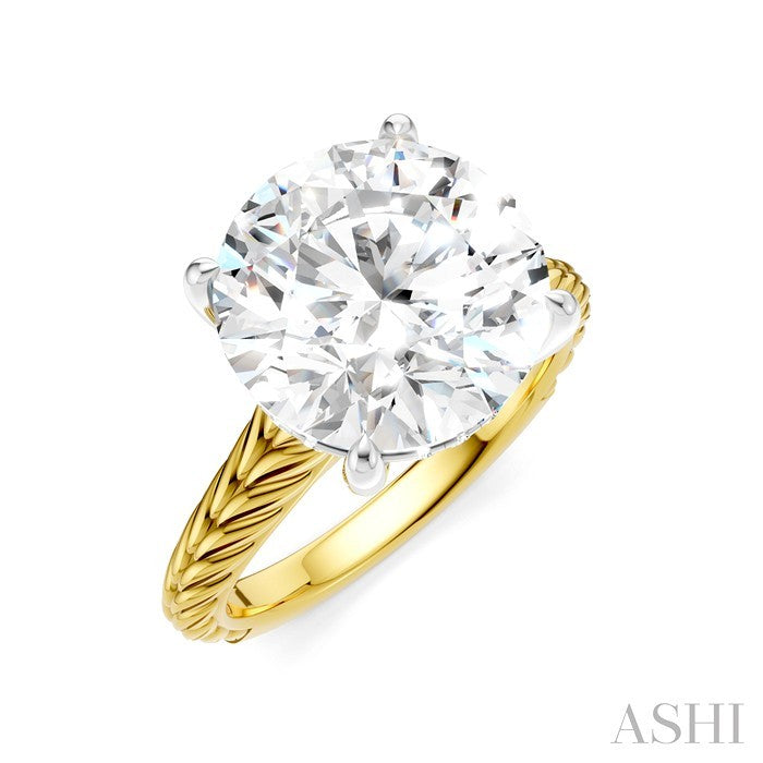 Round Shape Semi-Mount Diamond Engagement Ring