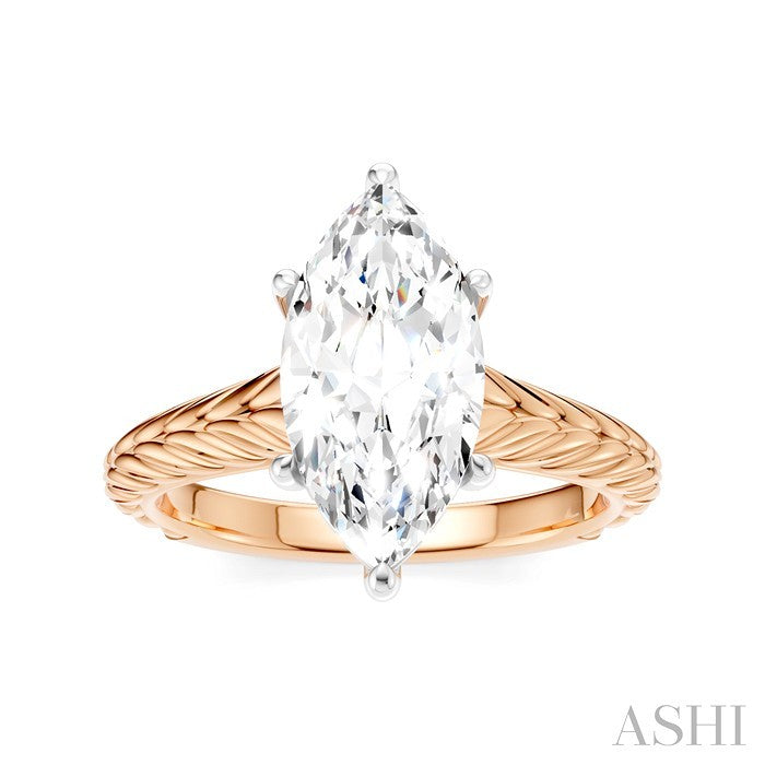 Marquise Shape Semi-Mount Diamond Engagement Ring