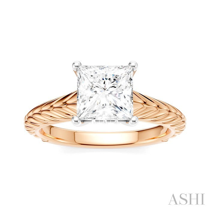 Princess Shape Semi-Mount Diamond Engagement Ring