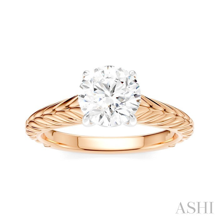 Round Shape Semi-Mount Diamond Engagement Ring