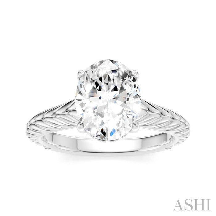 Oval Shape Semi-Mount Diamond Engagement Ring
