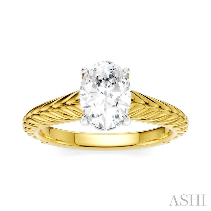 Oval Shape Semi-Mount Diamond Engagement Ring