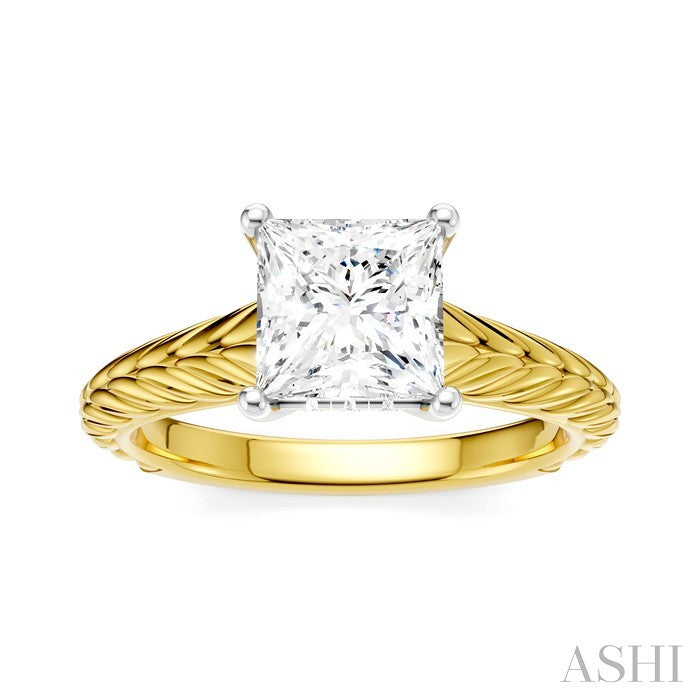 Princess Shape Semi-Mount Diamond Engagement Ring