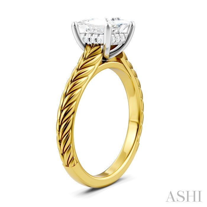 Princess Shape Semi-Mount Diamond Engagement Ring