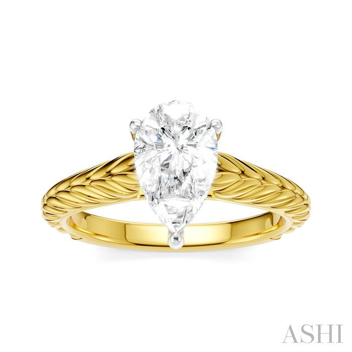 Pear Shape Semi-Mount Diamond Engagement Ring