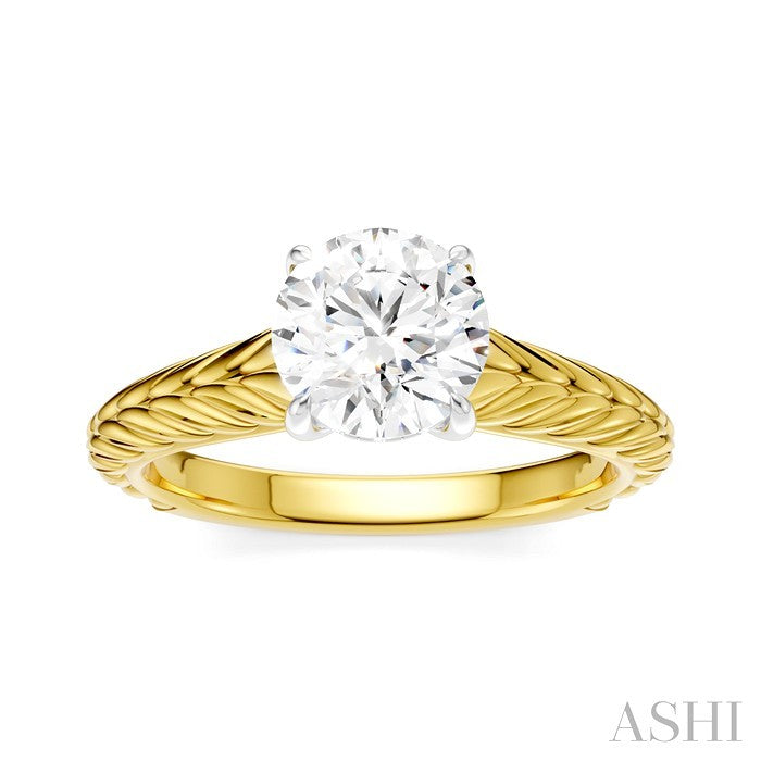 Round Shape Semi-Mount Diamond Engagement Ring