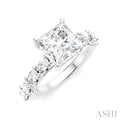 Princess Shape Semi-Mount Diamond Engagement Ring