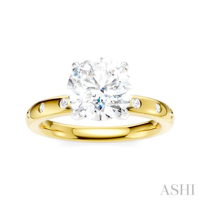 Round Shape Semi-Mount Diamond Engagement Ring