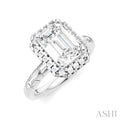 Emerald Shape Semi-Mount Diamond Engagement Ring