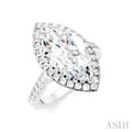 Marquise Shape Semi-Mount Halo Diamond Engagement Ring