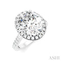 Oval Shape Semi-Mount Halo Diamond Engagement Ring