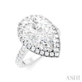 Pear Shape Semi-Mount Halo Diamond Engagement Ring