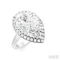 Pear Shape Semi-Mount Halo Diamond Engagement Ring