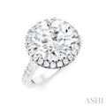 Round Shape Semi-Mount Halo Diamond Engagement Ring