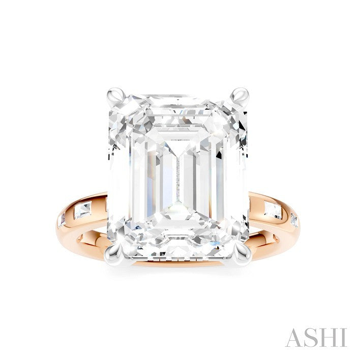 Emerald Shape Semi-Mount Diamond Engagement Ring