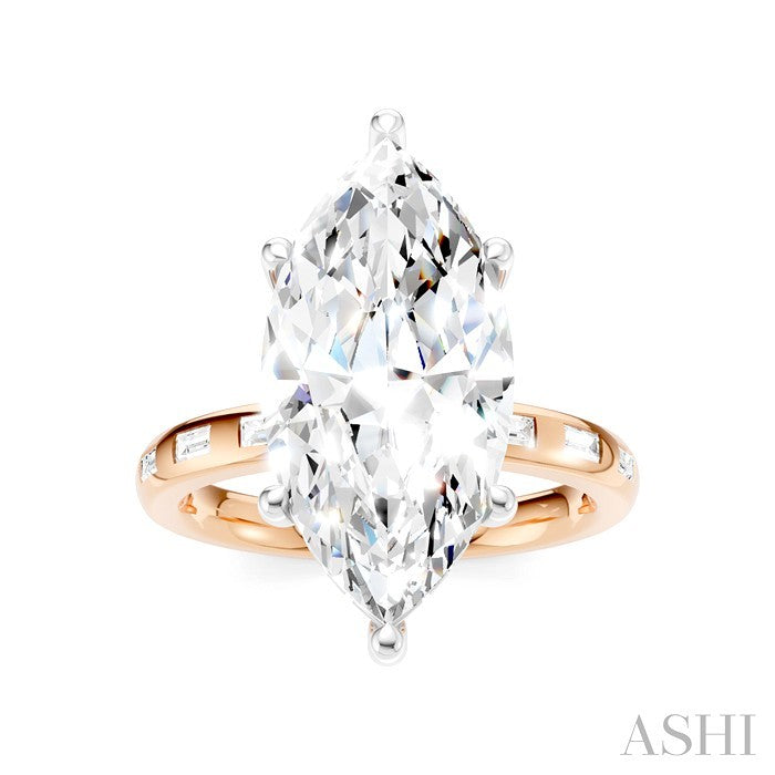 Marquise Shape Semi-Mount Diamond Engagement Ring
