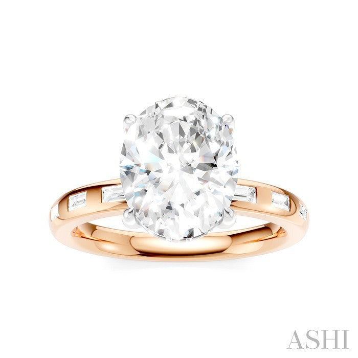Oval Shape Semi-Mount Diamond Engagement Ring