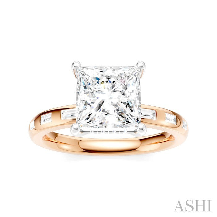 Princess Shape Semi-Mount Diamond Engagement Ring
