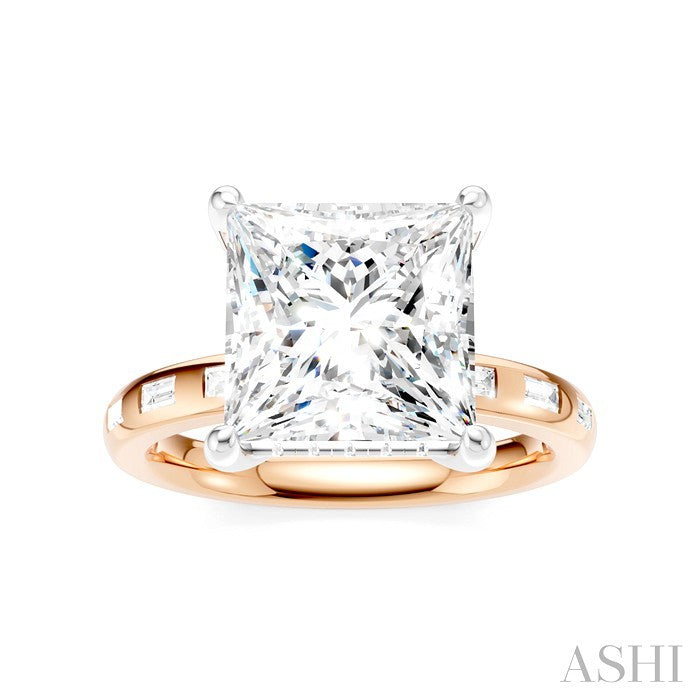 Princess Shape Semi-Mount Diamond Engagement Ring