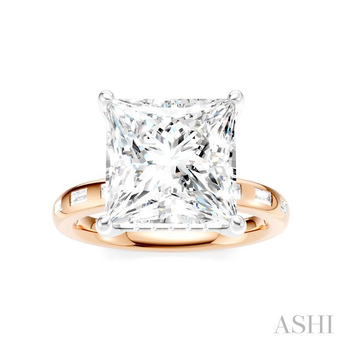 Princess Shape Semi-Mount Diamond Engagement Ring