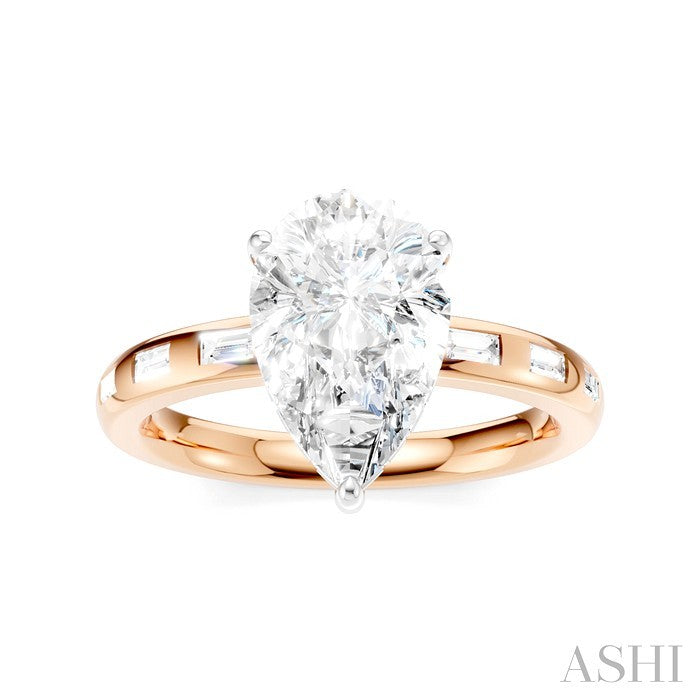 Pear Shape Semi-Mount Diamond Engagement Ring