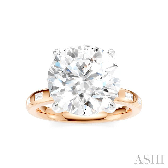 Round Shape Semi-Mount Diamond Engagement Ring