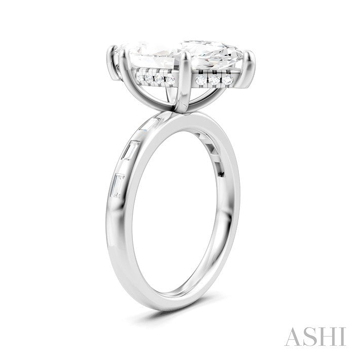 Marquise Shape Semi-Mount Diamond Engagement Ring