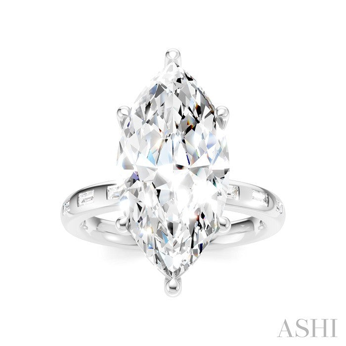 Marquise Shape Semi-Mount Diamond Engagement Ring