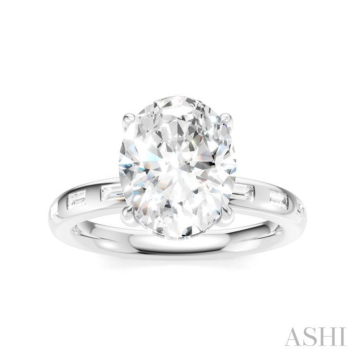 Oval Shape Semi-Mount Diamond Engagement Ring