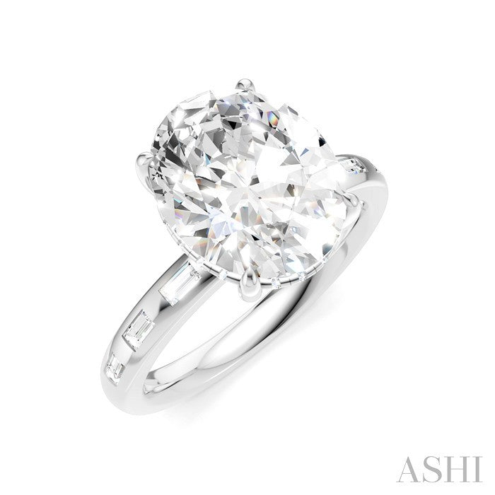 Oval Shape Semi-Mount Diamond Engagement Ring