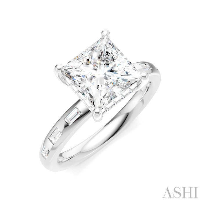 Princess Shape Semi-Mount Diamond Engagement Ring