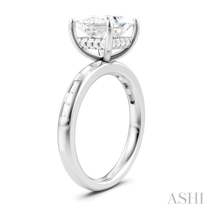 Princess Shape Semi-Mount Diamond Engagement Ring