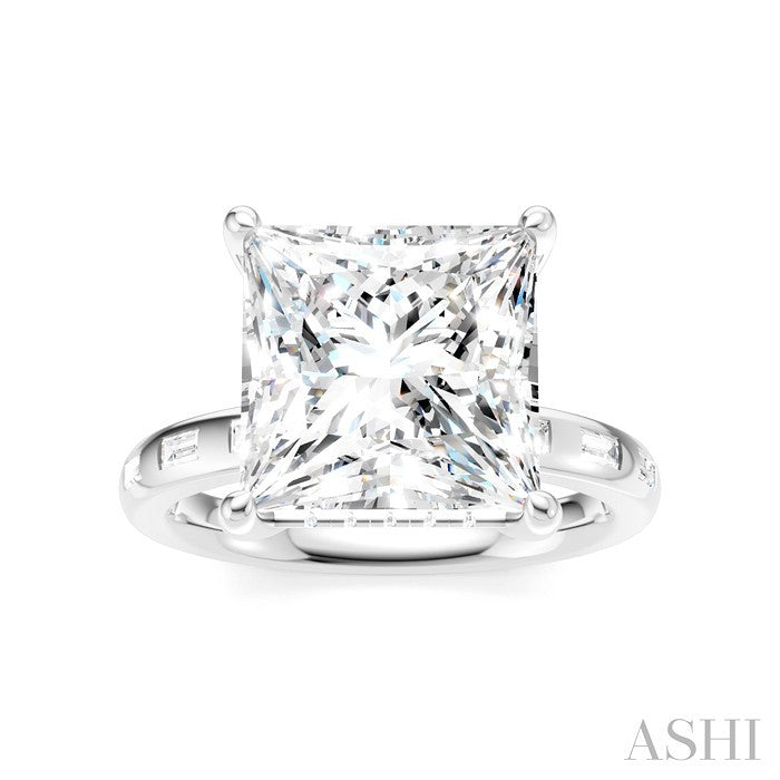 Princess Shape Semi-Mount Diamond Engagement Ring