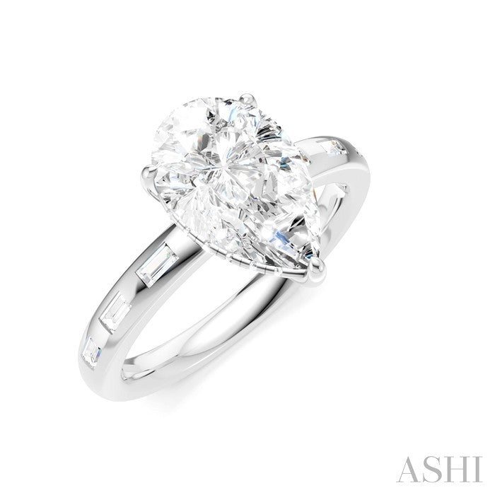 Pear Shape Semi-Mount Diamond Engagement Ring