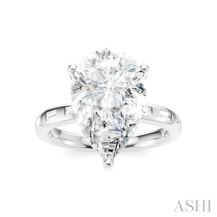 Pear Shape Semi-Mount Diamond Engagement Ring
