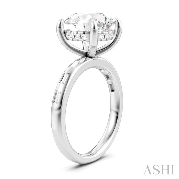 Round Shape Semi-Mount Diamond Engagement Ring